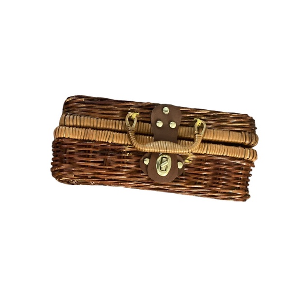 Picnic Basket Bag-Use as Bag or Picnic Basket-Great lining, cute! VTG style - Picture 2 of 8